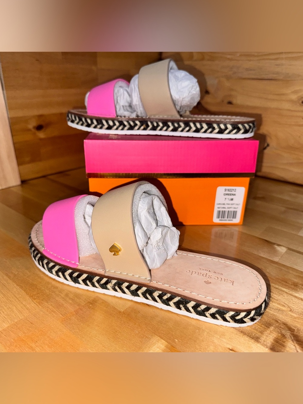 kate spade Idreena Pink and Beige Espadrille